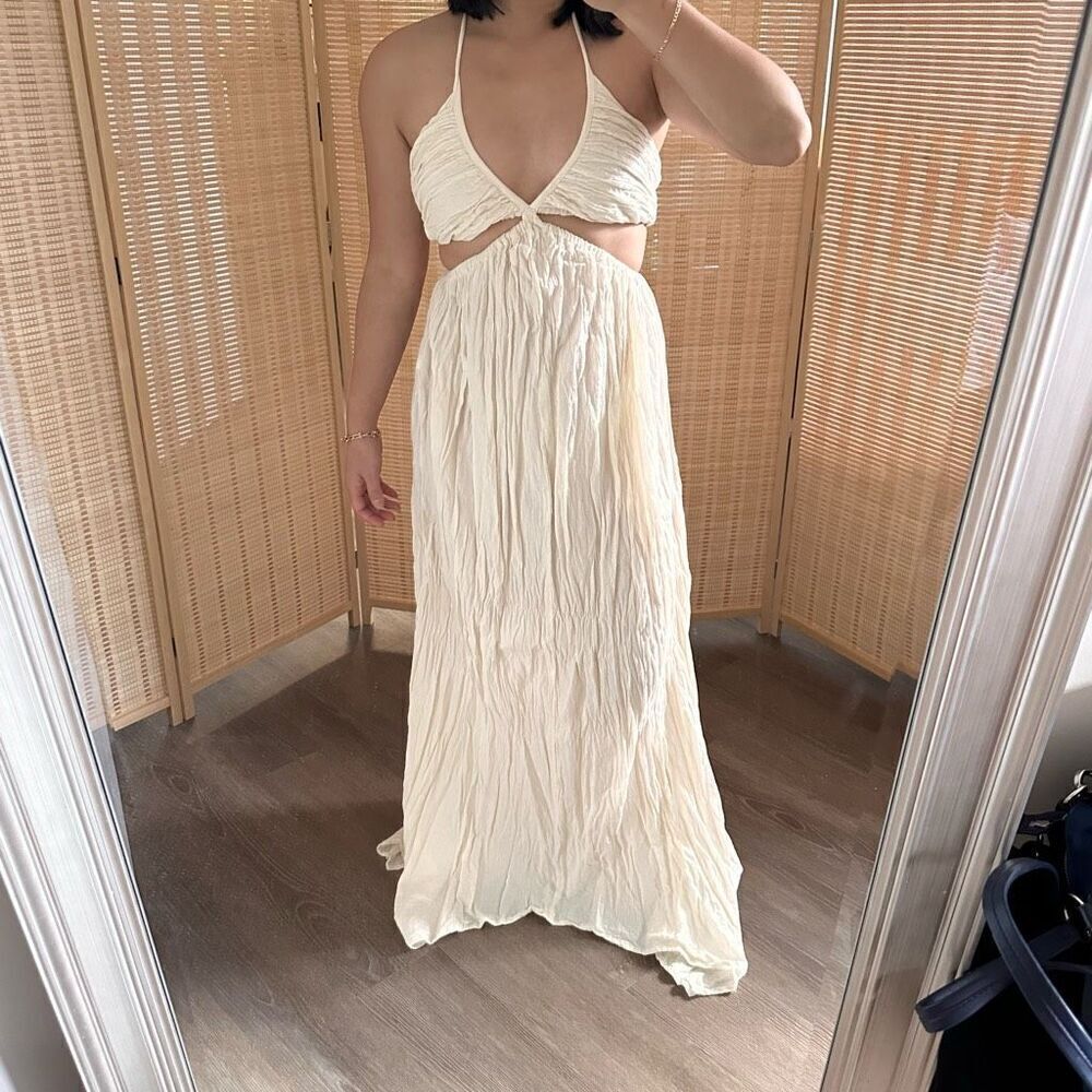 Cotton maxi cutout dress